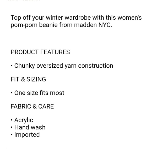 Madden NYC oversized yarn pom beanie (NWT) - Picture 4 of 4